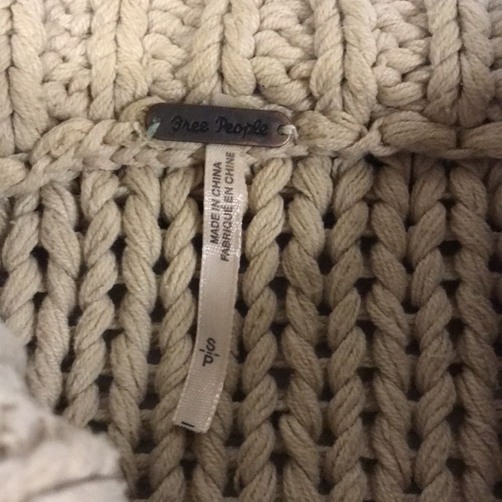 Free people my only sunshine Chunky Knit Tan Sweater Women S relaxed mock neck - Picture 3 of 10